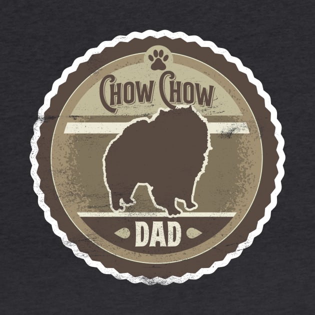 Chow Chow Dad - Distressed Chow Chow Silhouette Design by DoggyStyles